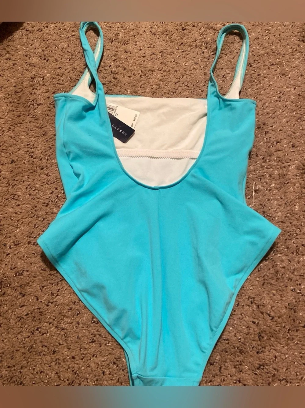 Ralph Lauren Aqua Blue One-Piece Swimsuit